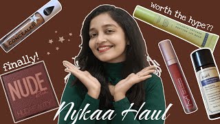 NYKAA HAUL after soo long😍|First Impressions+Swatches| Klair's,House of Makeup,Huda Beauty & more🫰