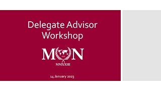 AUSMUN 2023 Delegate Advisor Workshop