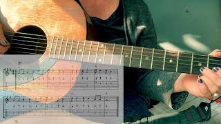 Intermediate Guitar Lesson  ~ Reading Tab:Buffalo Gals - A Part