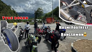 VLOG/BLOOPERS | Cbr650r Footrest ARASHI 😎 | Battlax R11 Rosak? | Pau Banjaran Titiwangsa |