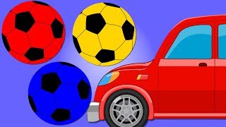 Car Cartoon | Soccer Balls Colors | Learning Video for Kids and Babies