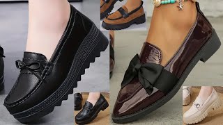 2025 LATEST FABULOUS FLAT & HEELED LEATHER  SHOES DESIGNS FOR WOMEN LATEST SLIP ON SHOES COLLECTION