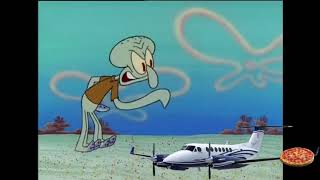 (Remade Video 1/200.) Squidward trying to take pizza away from Beechcraft King Air 350.