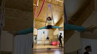 Aerial gymnastics flow #aerialhammock #aerial #trick #split #gymnast