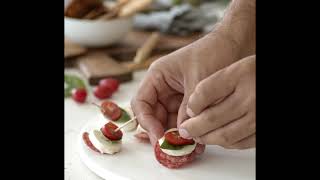 Hans Smallgoods | How To Build The Ultimate Charcuterie Board Series  | Caprese & Salami Skewer