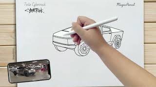 How to Draw a Tesla CyberTruck