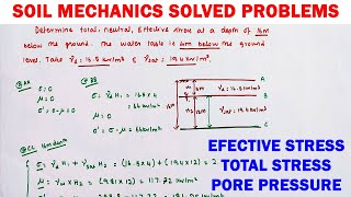 soil mechanics numerical | soil water | effective pressure | total, effective, pore water pressure