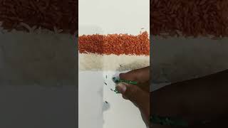 #Making 0ur Indian flag #with help of rice#🇮🇳 please like and subscribe #💞💞🙂