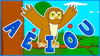 Vowel Song with Powell The Owl | Learn Your Vowels | Vowel Song for Children By Bubble Pop Box