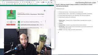 Ep.30 - What you need to set up a website or online store to market and sell your products