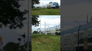 (248s) Polish passenger train on crossroad #sound