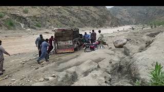 After flood crossing bikes/vehicles/emergency/causes death of young lady/