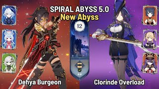 C2 Dehya Furina Burgeon Vaporize | C0 Clorinde Overload Team | New Spiral Abyss 5.0 | Genshin Impact