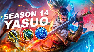 HOW TO PLAY YASUO - SEASON 14 FULL INDEPTH GUIDE (New Items, Combos, Wave Management Etc)