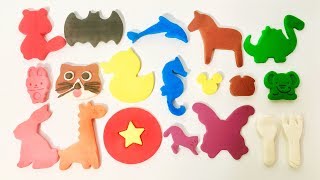 Colorful play-doh Animal cookie molds video - Learning colors video for kids