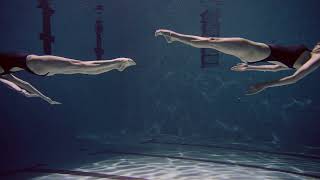 Synchronized Swimming Women Swimming Pool Water   Stock Video Footage