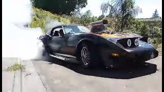 super changed corvette stingray burn out