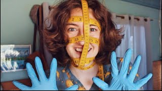 ASMR Measuring Your Face W/ Rubber Gloves 📏✨