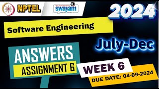 Software Engineering|Week6|Quiz 6|Assignment 6 | NPTEL | Swayam | July-Dec 2024 #nptel