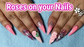 3D Roses for Nails - 3-D Sculpted Nail Art - Stunning 3D Rose Nail Art Design