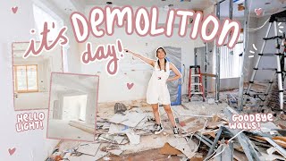 TOTAL HOME DEMO DAY! 🚧 full kitchen destruction, breaking walls + letting in light!