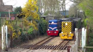 Two Diesels arriving at Hythe on Parallel Run