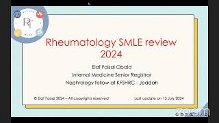 SMLE Review Course 2024 - Rheumatology