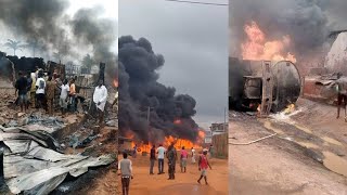 BREAKING!!! Properties destroyed as Fuel tanker explosdes in Lambe, Ogun state