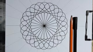 Geometrical design in circle | Easy geometric drawing