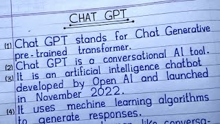 What is Chat GPT || Essay on CHAT GPT || 10 lines on Chat GPT || Chat GPT Kya hai || Chat GPT ||