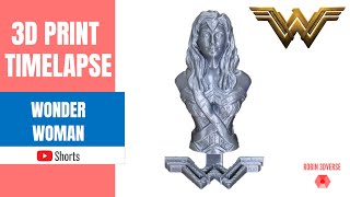 ☝️ 3D Printed Wonder Woman || Ender 3 Pro Timelapse #Shorts