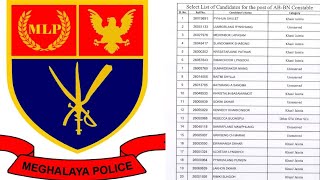 Meghalaya Police AB-BN Constable Final Merit List 2023