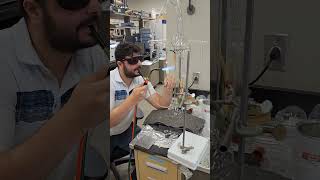 @omartaleb2964 does glass blowing for anionic polymerization in the lab. #chemicalengineering #diy