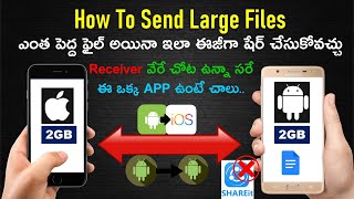 Transfer data Android to iPhone 2021 | How to Send Large files | in Telugu | Android | iOS | Apple