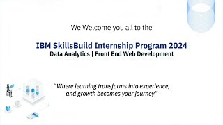 IBM SkillsBuild Data Analytics and Front end Web Development Internship 2024