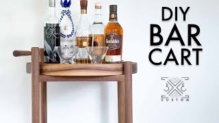 How to Build a Modern Bar Cart // Round Tray // Dowel // DIY Woodworking