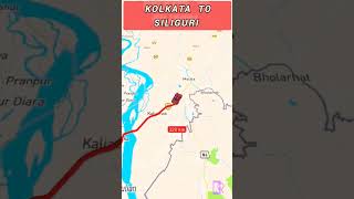 kolkata to Siliguri by Road map. #siliguri  #kolkata #googlemaps #darjeeling #northbengal #travel