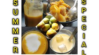 Mango specials: Aam ras, icecream, lassi, milk shake. #mango #simple