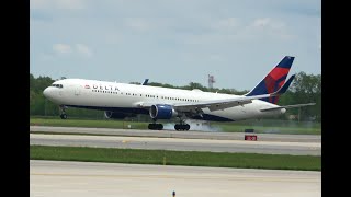 Delta 767-300 landing, DTW