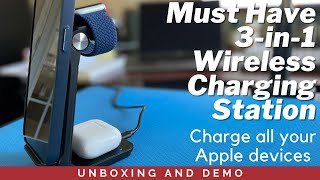 3-in-1 foldable wireless charging station for Apple devices!