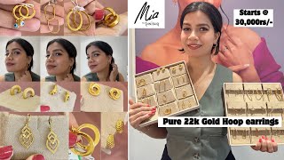 Mia by Tanishq Gold Hoop earrings Designs 1.3gm onwards💗 | Tanishq Work wear Chic Earrings