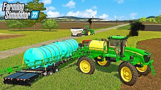 SPRAYING 200 ACRES AND SPREADING LIME | Farming Simulator 22