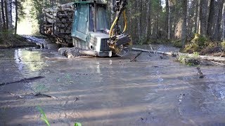 Timberjack 810B crossing the river