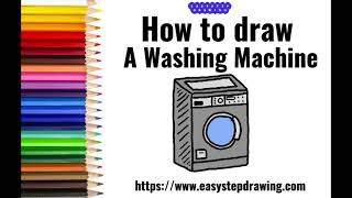 Washing Machine easy step draw #easystepdrawing #washingmachine