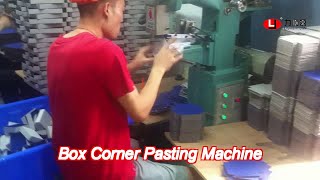 High Speed 20-40 pcs/minBox Corner Pasting Machine , Semi Automatic Box Taping Machine