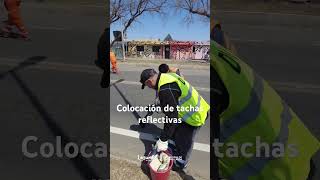 Colocación de tachas reflectivas