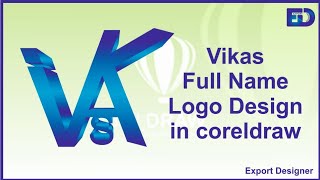 Vikas Logo name in Corel draw tutorial / vikas ke naam ka logo kaise banaye.