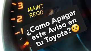 Como APAGAR la luz de Mantenimiento TOYOTA COROLLA sin Escaner‼️🫨