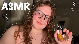 ASMR friend paints your nails | roleplay, whispering, personal attention ♡