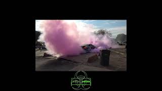 5.0 mustang blows tire during   burnout Vian Ok Burning down Mainstreet Burnout contest #shorts